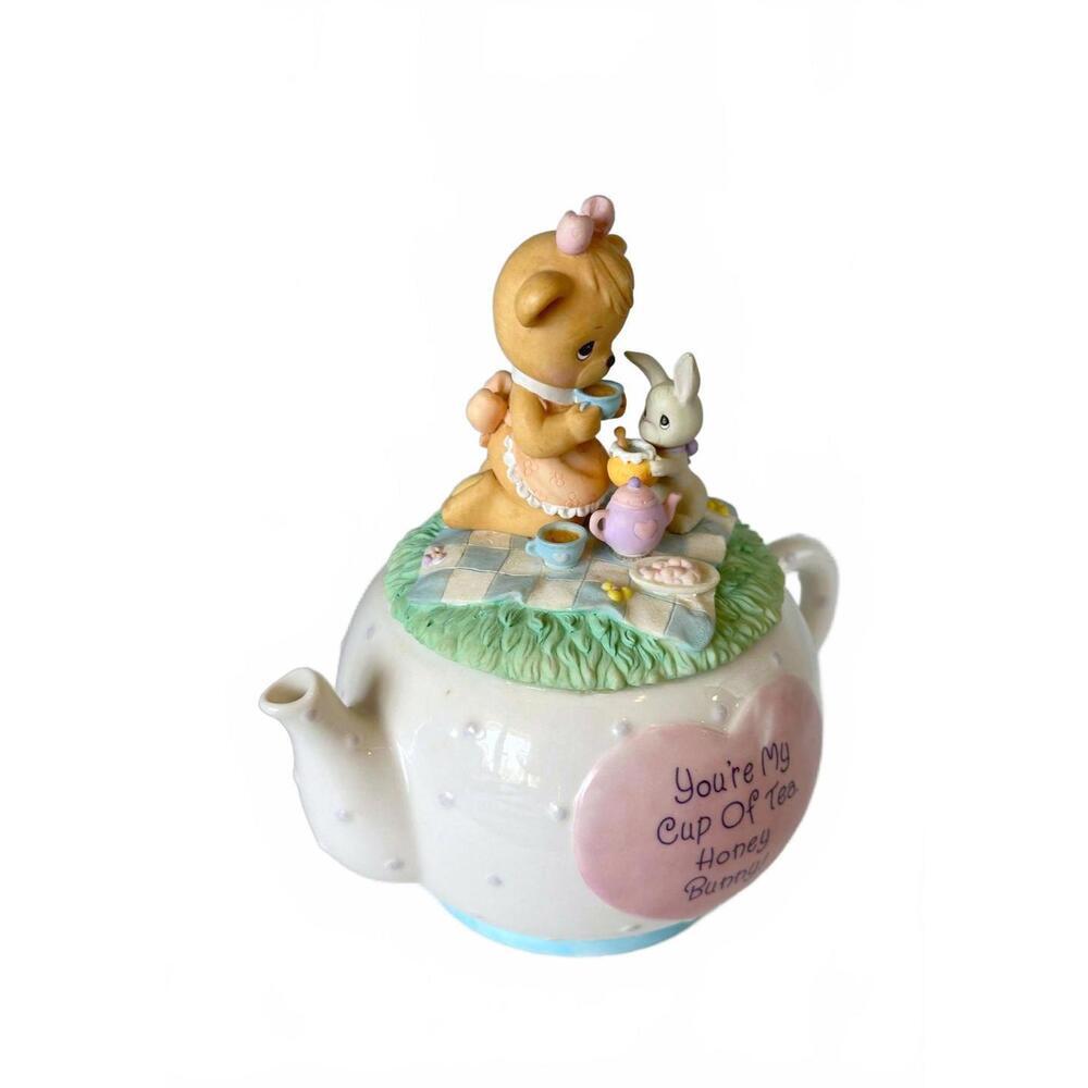 Precious Moments you’re my kind of tea hunny bunny tea pot music box